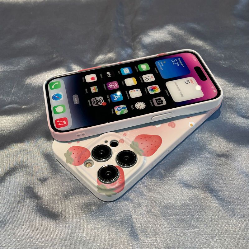 Ốp Điện Thoại Cứng Họa Tiết Dâu Tây Phong Cách Nhật Bản Cho Iphone12 / 1411 / 8 / xr Apple / 13plus7 xs KDIM