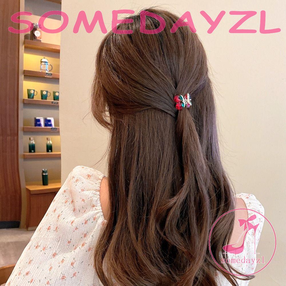 Kẹp Tóc Càng Cua Mini Màu Đỏ Cherry Sáng Tạo Cho Nữ