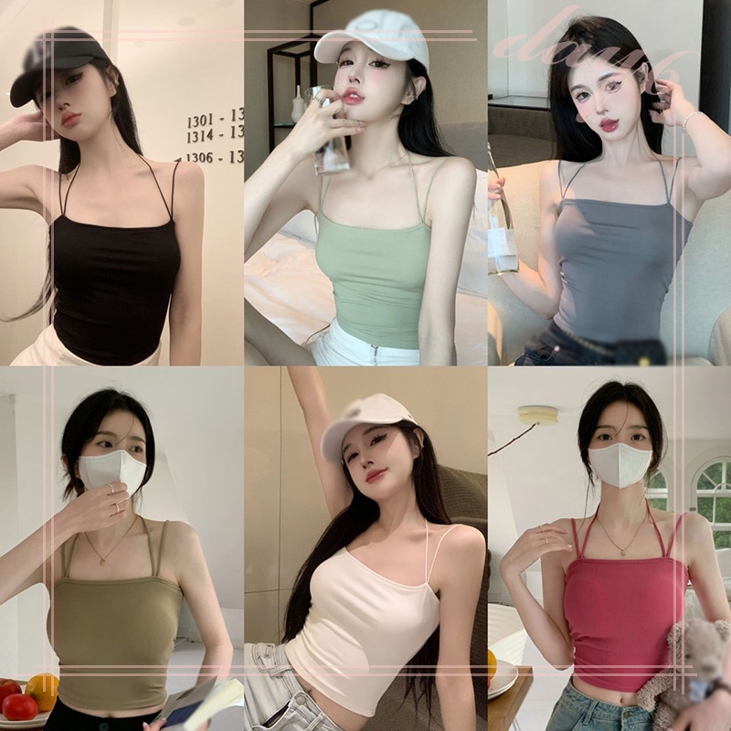 Áo Croptop Sát Nách Màu Sắc Đơn Giản Cho Nữ