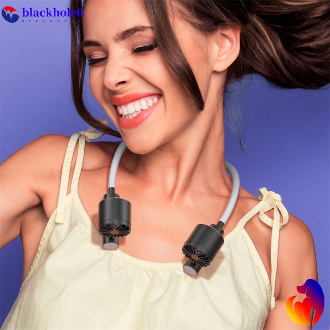 Quạt Thể Thao Đeo Cổ Không Cánh Chạy Pin 2400mah Hai Đầu Yên Tĩnh Có Thể Sạc Lại Bằng Cổng Usb