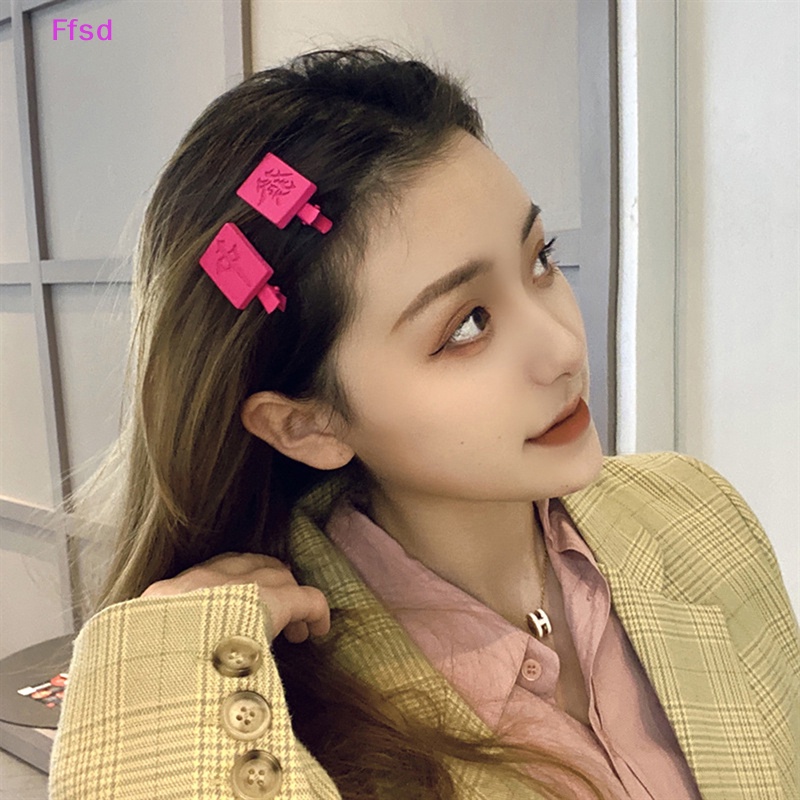 {Ffsd} 1 Cặp Kẹp Tóc Mỏ Vịt Mini Hình Học Dễ Thương Cá Tính Mừng Năm Mới