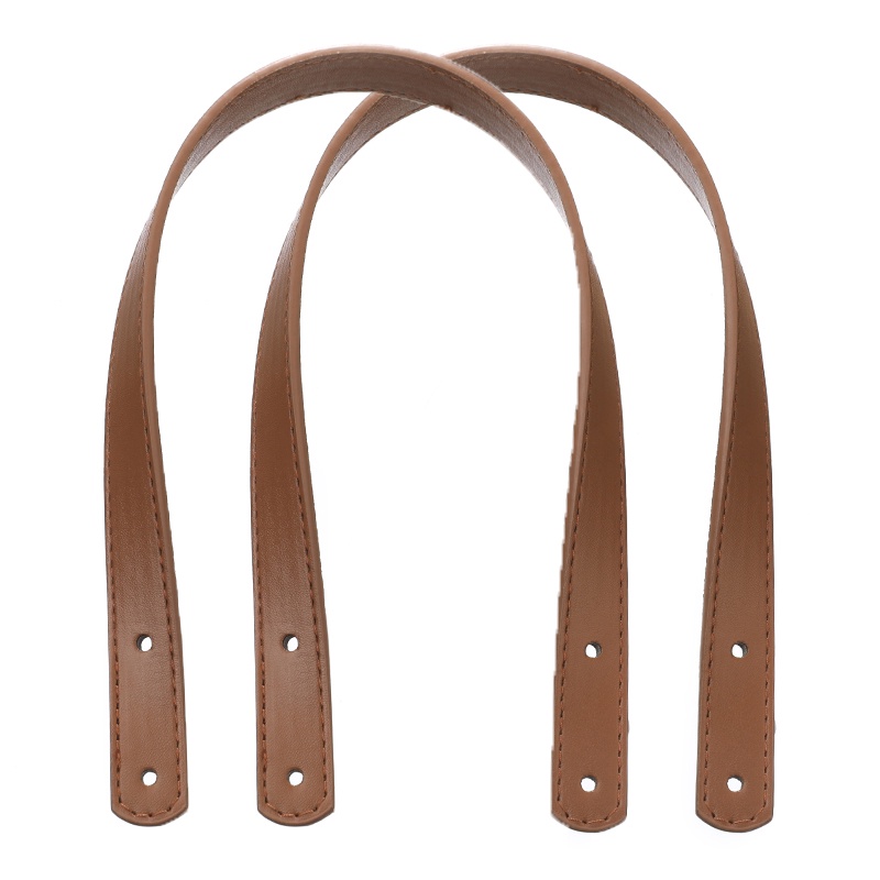 1 Cặp Dây Đeo Túi Xách Bằng Da PU Màu Trơn Đính Đinh Tán Thời Trang