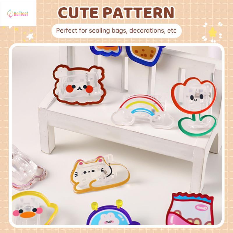 Phim hoạt hình dễ thương Kẹp acrylic Snack Niêm phong Clip Giấy kiểm tra của học sinh Kẹp gọn gàng Lưu ý Clip tin nhắn
