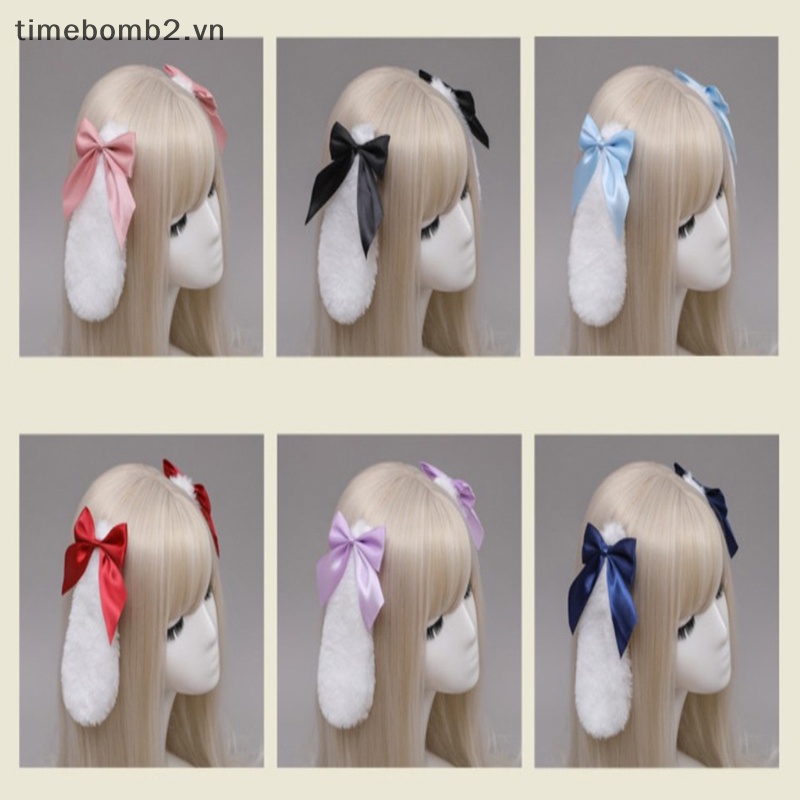 Kẹp Tóc Nơ Tai Thỏ Dễ Thương Hóa Trang Lolita