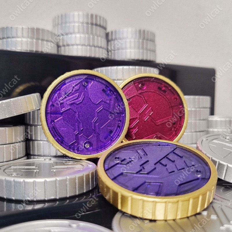 Tiền xu Set Ptera Tricera Tyranno Coins Core Medal  Ankh Kamen Rider OOO PuToTyra Combo Form Masked Rider OOO Fire Greeed-Dinosaur System Coin Packed in Box Model Kyouryu