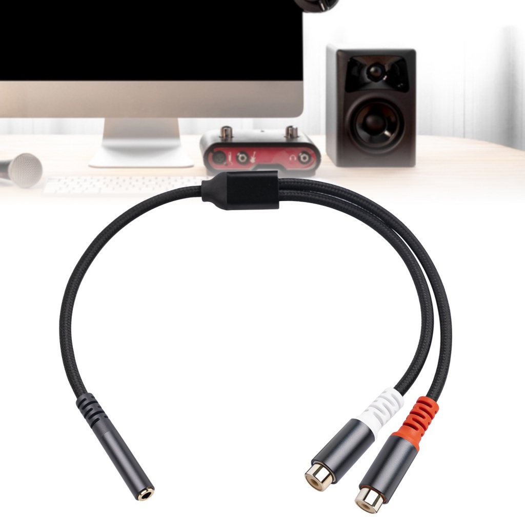 Cáp Chuyển Đổi Âm Thanh 3.5mm Female Sang 2 RCA 2 Trong 1
