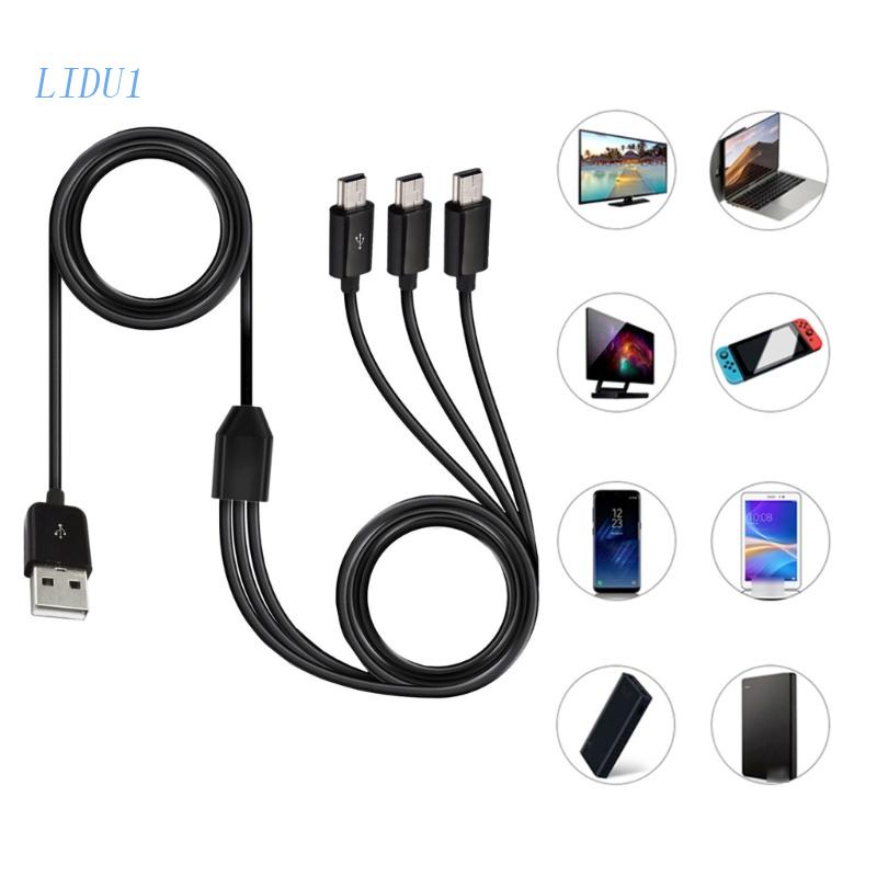 Dây Cáp Chuyển Đổi LIDU1 1M 3 Cổng Micro USB Sang USB 2.0 2.0 Cho Điện Thoại / Máy Tính Bảng