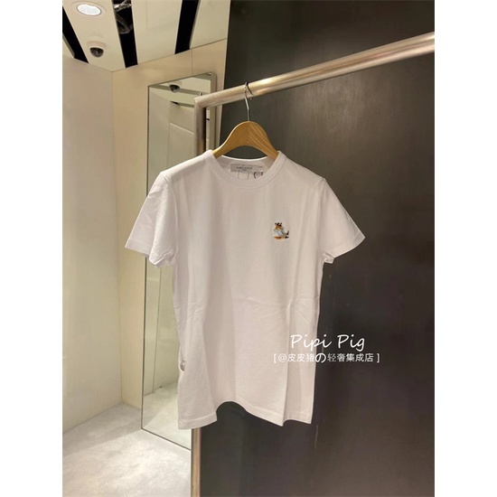 Áo Thun Ngắn Tay Thêu Hình Cáo Mặc Đầm 23MaisonKi Có Thẻ Treo Cho Nam Và Nữ