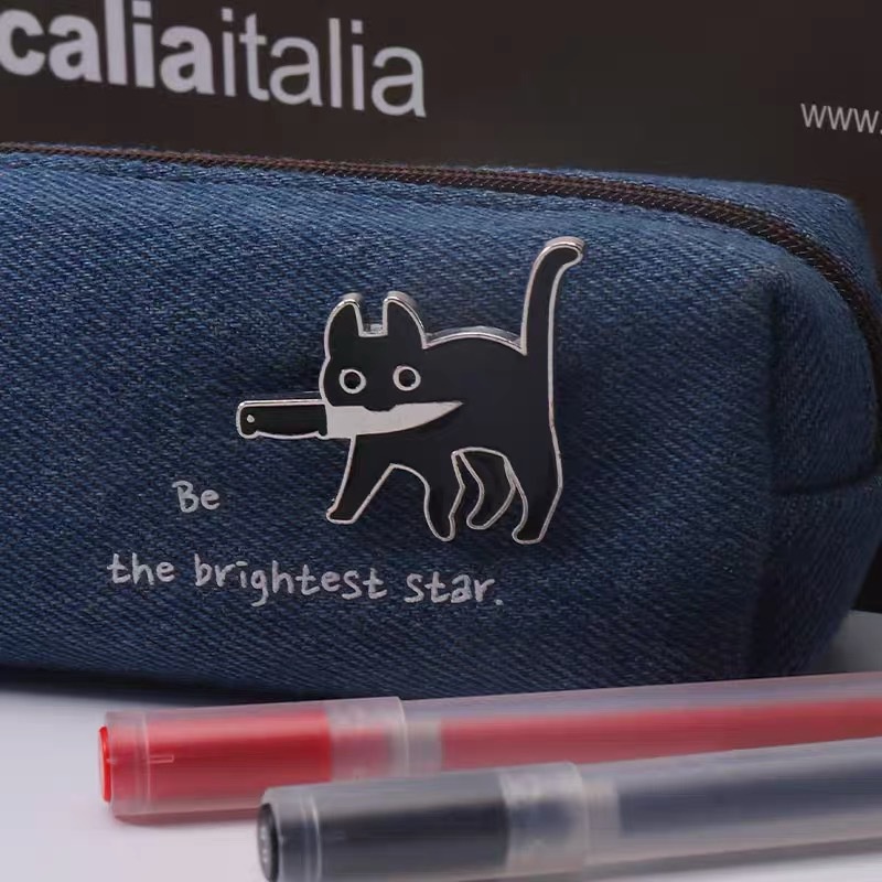 Cute Kitten Creative Cute and Funny Alloy Brooch Badge Male and Female Decoration for Students