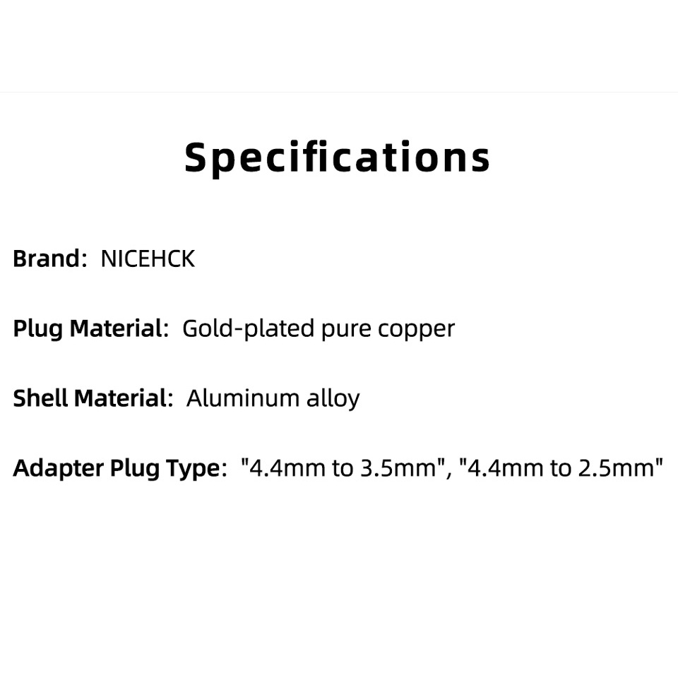 NiceHCK Gold-plated Pure Copper 4.4mm Female to 3.5mm 2.5mm HIFI Audio Converter Jack Aluminum Earphone Adapter Plug Accessories