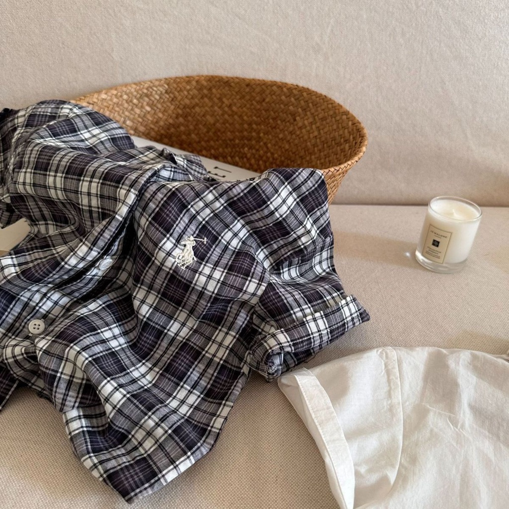 Hàng Mới Về Áo Sơ Mi Ngắn Tay Thêu Họa Tiết Caro Phong Cách Hàn Quốc Thời Trang Mùa Hè 2023 Cho Bé