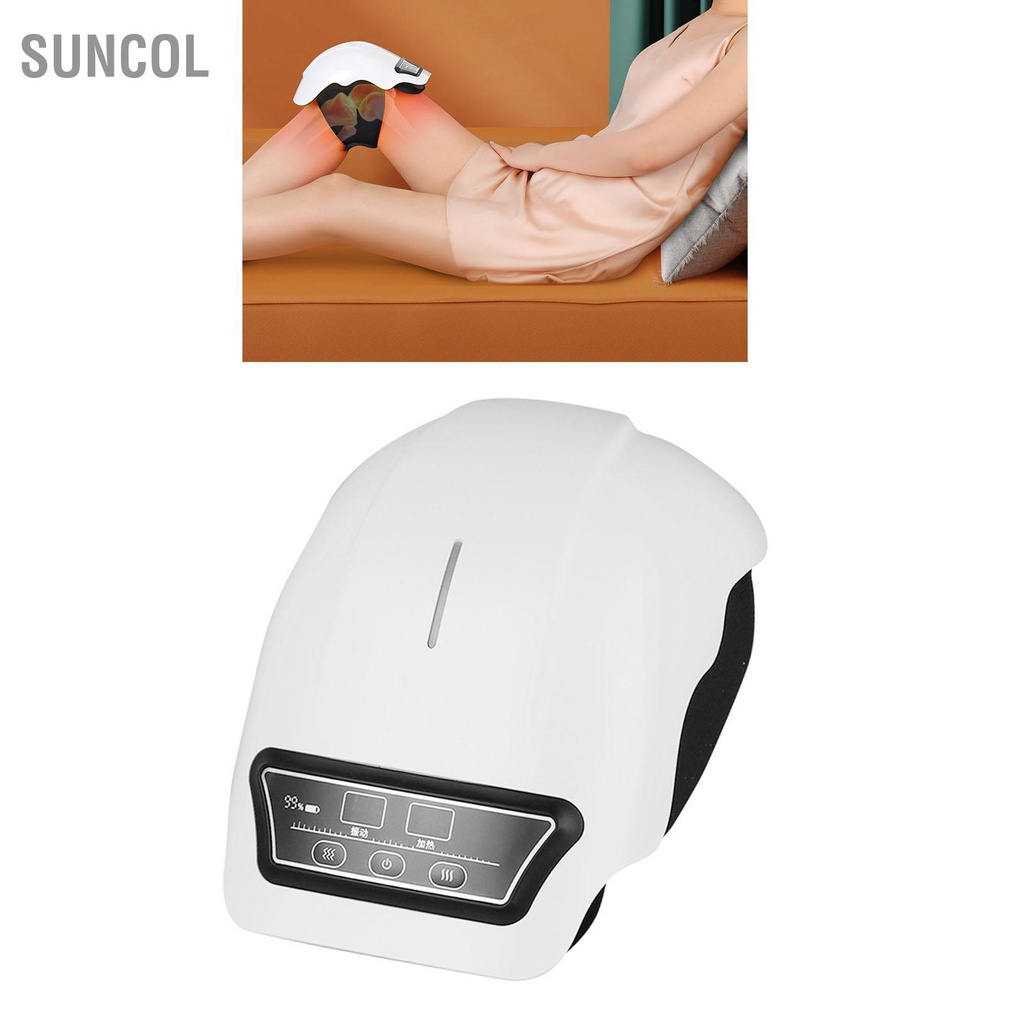 SUNCOL Máy Mát Xa Đầu Gối Sạc Không Dây Màn Hình LED Có Thể Đeo Được Hồng Ngoại Làm Nóng Rung Messager Cho Khớp