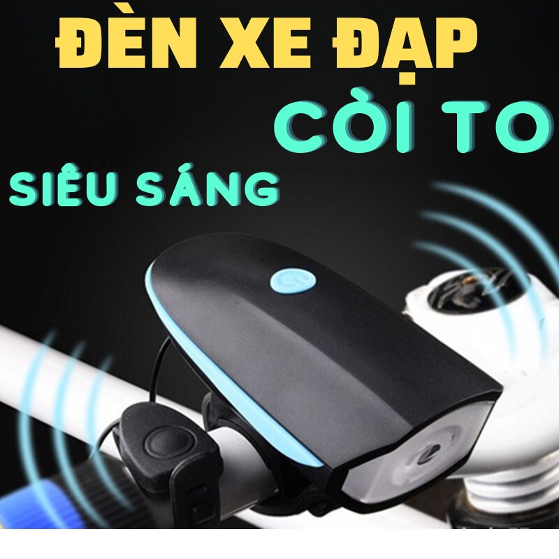 Đèn xe đạp có còi siêu sáng an toàn tiện lợi chống nước kèm sạc USB