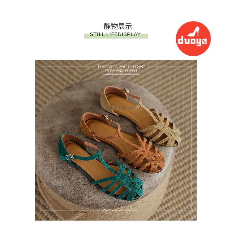 Giày Xăng Đan Đế Bằng Dày Dặn Đính Đá Lấp Lánh Chống Trượt Thời Trang Mùa Hè Cho Nữ 2022