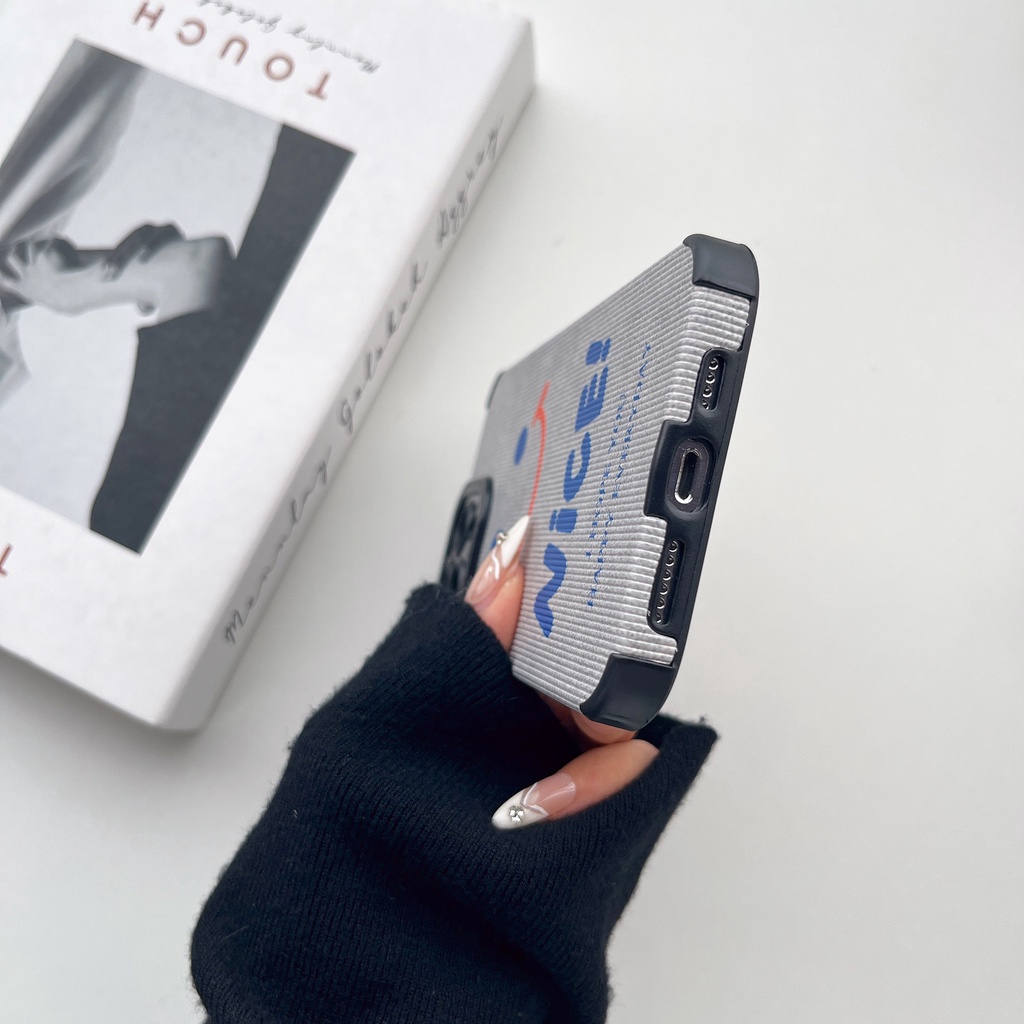 Ốp Điện Thoại tpu Dẻo Màu Xám Họa Tiết Mặt Cười Đơn Giản Chống Rơi Cho iPhone 14 13 12 11 Pro Max XS XR 7 8 Plus