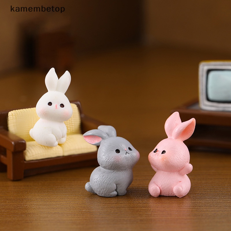 ​​​​Mô Hình Tiểu Cảnh "Gia Đình Thỏ Con Kue Mini" Trang Trí Sen Đá, Sân Vườn/ Chậu Cây, DYI, Terrarium