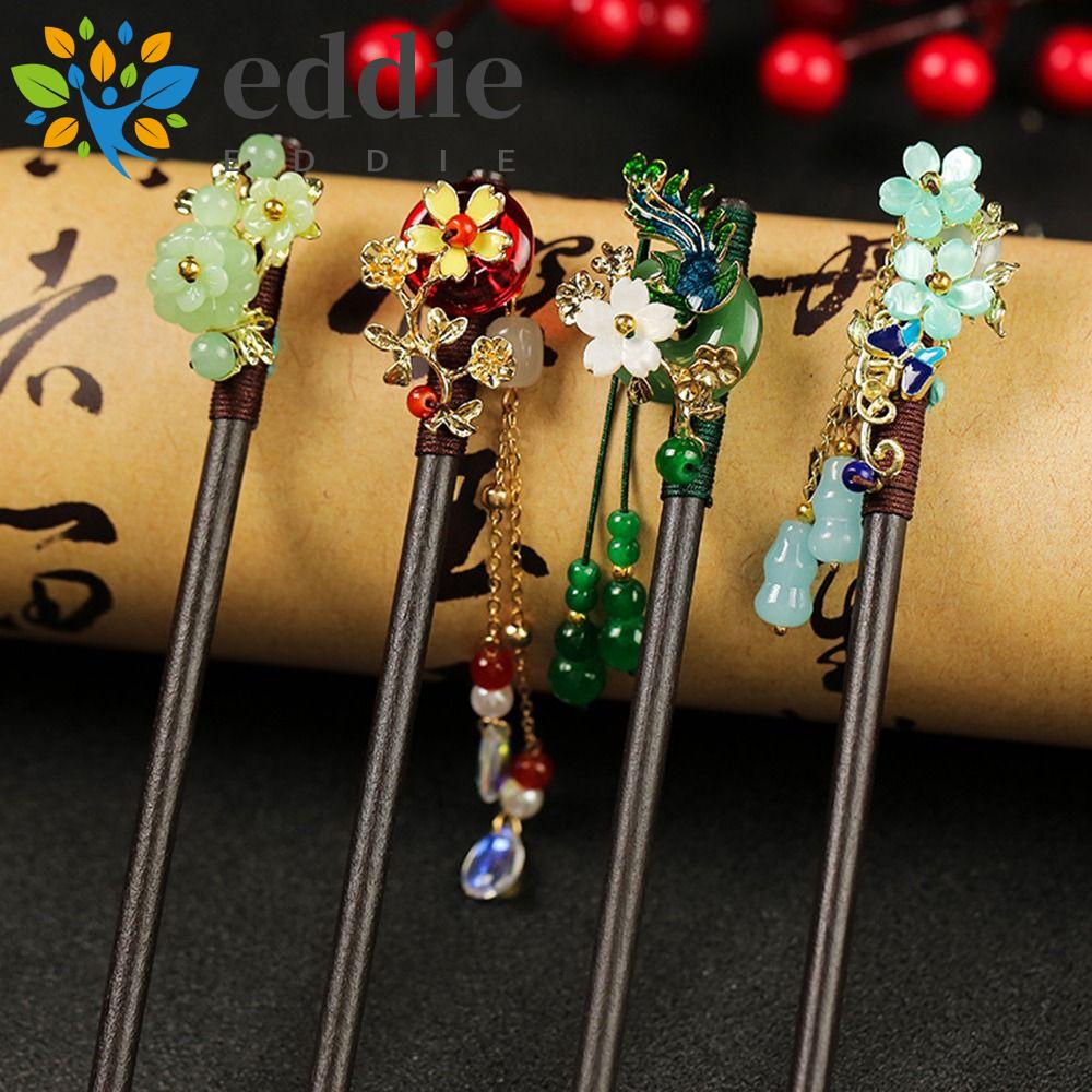 Trâm Cài Tóc Bằng Gỗ Họa Tiết Hoa 26Ede Cổ Điển Cho Nữ