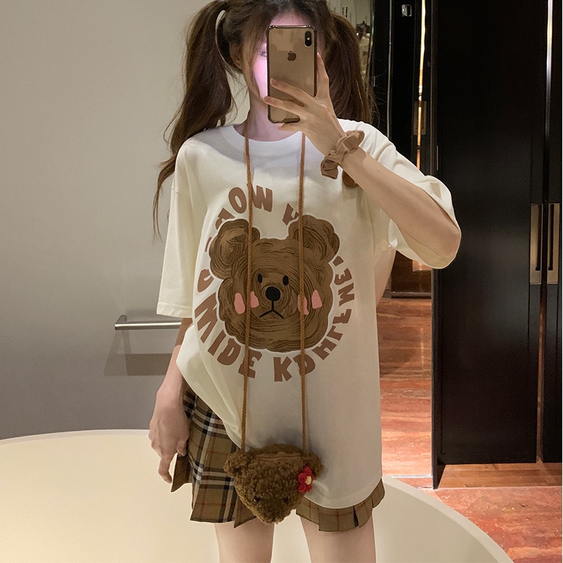 Áo Thun Nữ Tay Ngắn In Chữ Thời Trang Hàn Quốc