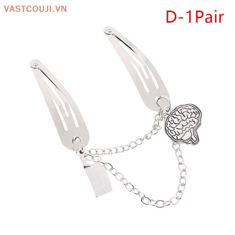 Kẹp Tóc Chuỗi Xích Kim Loại Hình Bướm Phong Cách Punk Thời Trang Cho Nữ