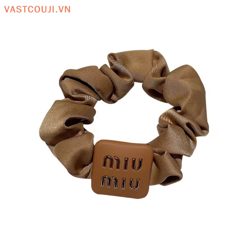 Dây Cột Tóc Lụa Sa Tanh Co Giãn Màu Trơn In Chữ VASTJI Cho Nữ