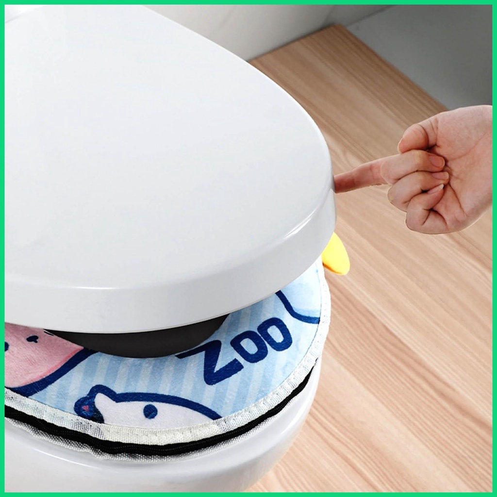 Đệm Lót Bồn Cầu Dày Dặn Họa Tiết Hoạt Hình Chống Thấm Nước Có Khóa Kéo Và Tay Cầm Tiện Dụng