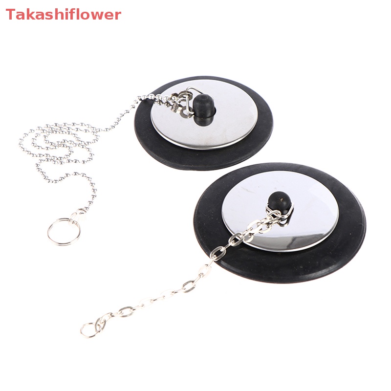 Nắp Đậy Cống Thoát Nước Bồn Rửa Chén Bằng Cao Su Chống Tắc Nghẽn Kèm Dây Xích