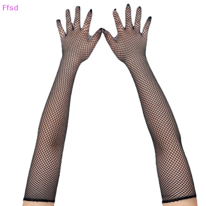 {Ffsd} Găng Tay Lưới Dài Hở Ngón Hóa Trang Lạ Mắt Màu Trắng Đen Đỏ Dành Cho Bạn Nữ * Bán Chạy