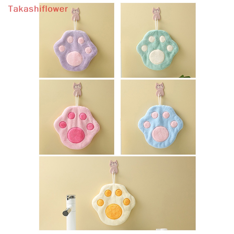 (Takashiflower) Khăn Lau Tay Bằng Vải Nhung San Hô Sợi Nhỏ Mềm Mại Thấm Hút Nhanh Khô Dùng Trong Nhà Bếp / Phòng Tắm