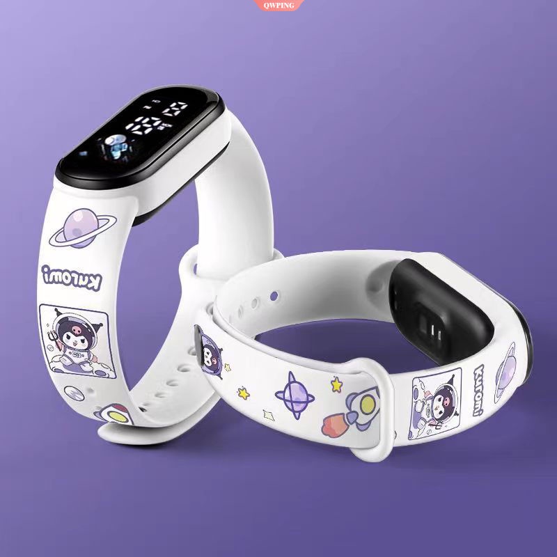 Đồng Hồ Điện Tử Dây Silicone Chống Nước Họa Tiết Hoạt Hình Sanrio