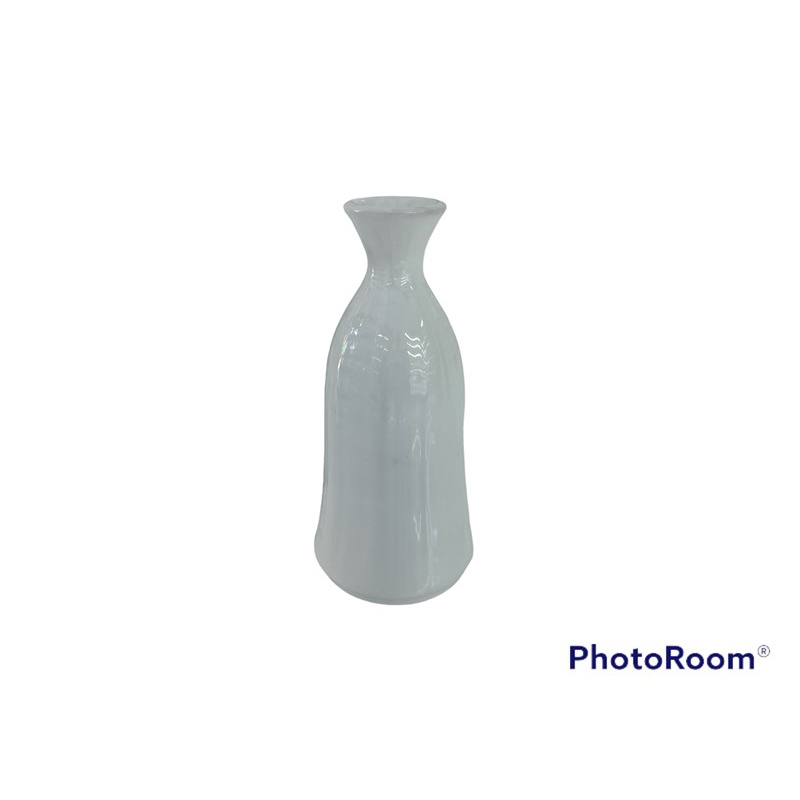 Bình hoa 3 bông cổ cao màu trắng 21cm