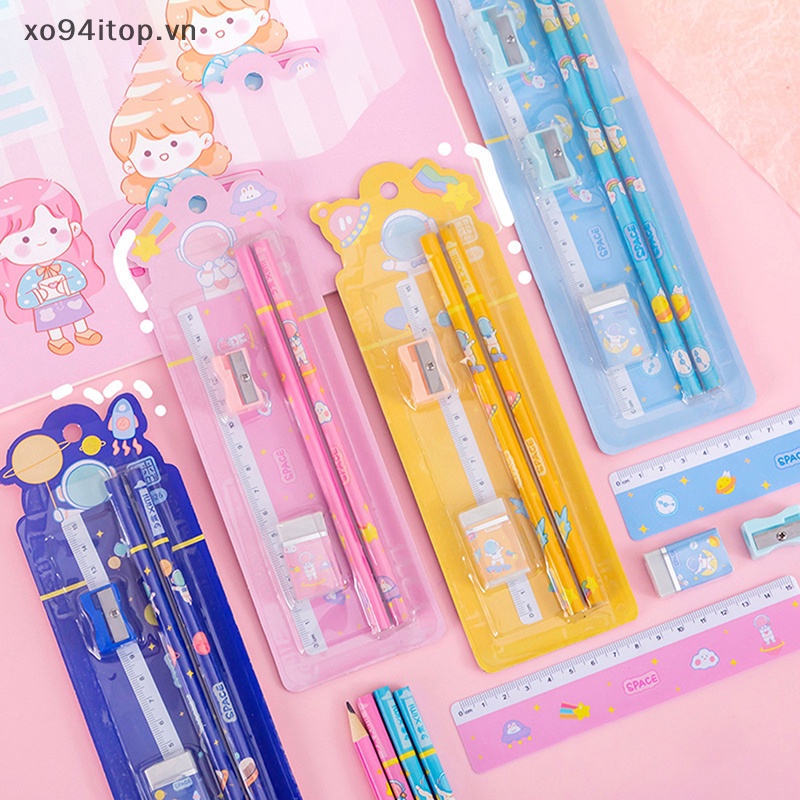 1 Set Bút Chì Họa Tiết Hoạt Hình Dễ Thương Dành Cho Học Sinh