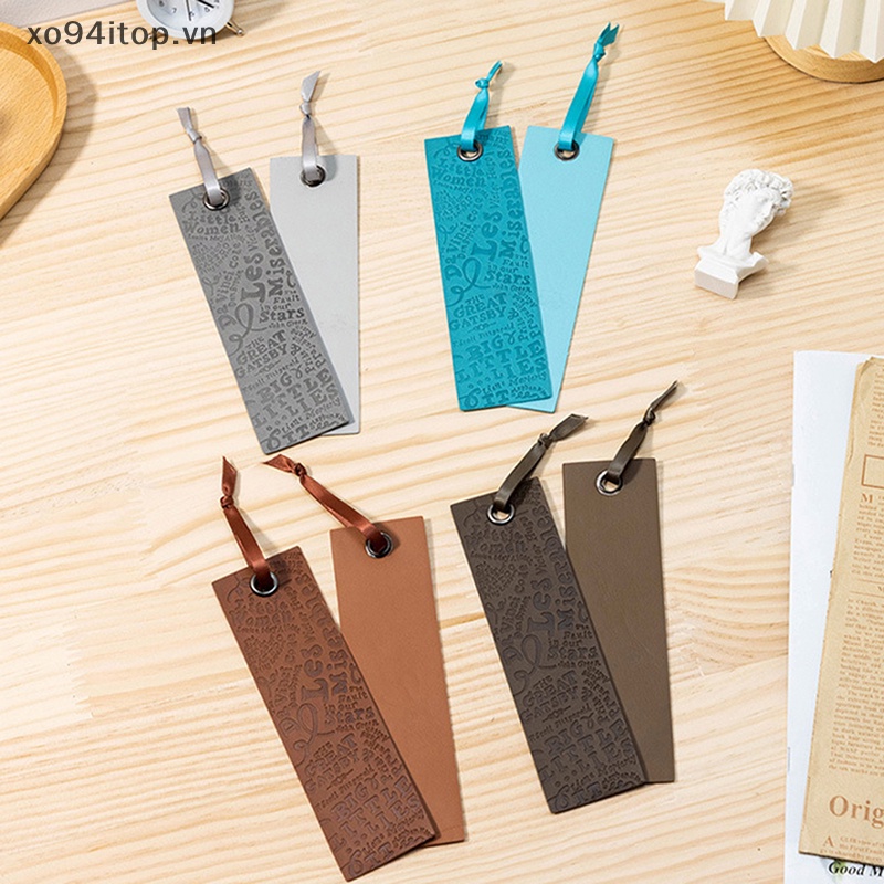 Xoitop Thẻ Đánh Dấu Trang Sách Bằng Da Thật In Chữ Tiếng Anh Cầm Tay Dùng Làm Quà Tặng Giáo Viên