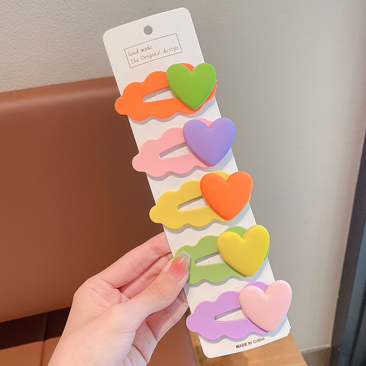 PVN59452 Set 5 Kẹp Tóc Mái Ngang Hình Gấu Dâu Tây Dễ Thương Thời Trang Mùa Hè 2023