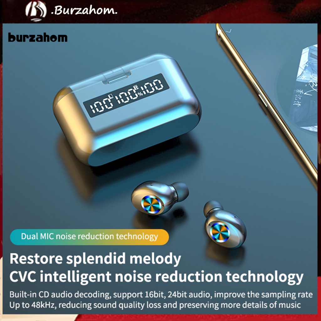 1 Cặp Tai Nghe Nhét Tai Không Dây Bur X35 IPX4 ABS BT5.0 Chống Thấm Nước