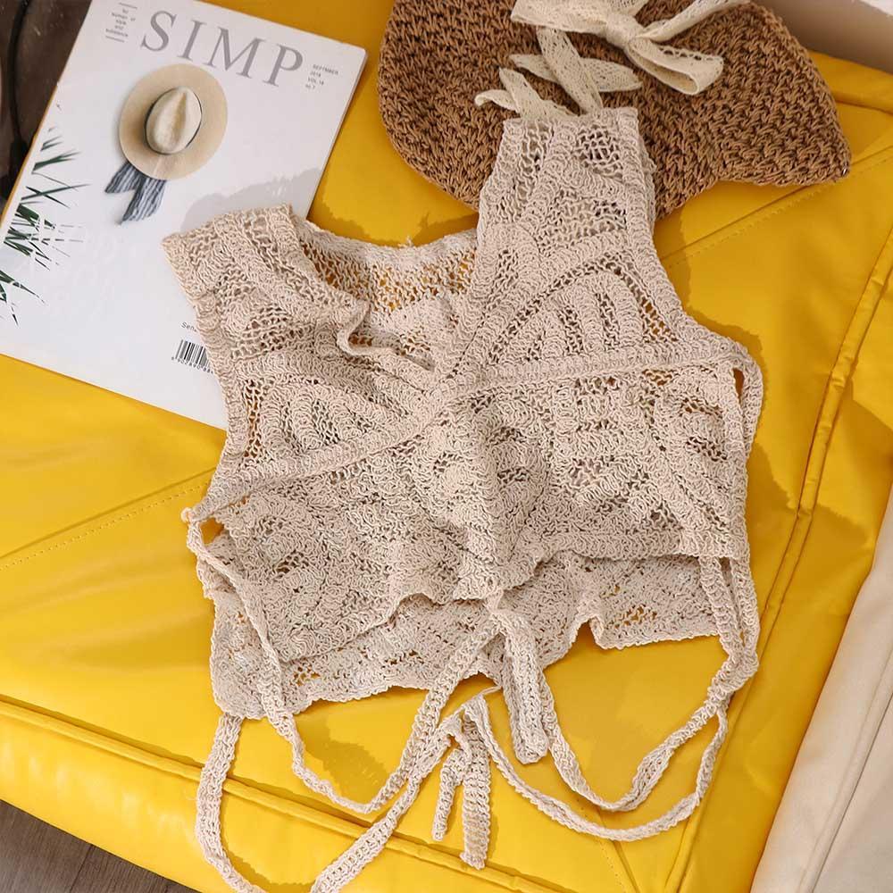 AUGUSTINE Áo Cardigan Dệt Kim Dáng Ngắn Cổ V Xẻ Sâu Thời Trang Mùa Hè Cho Nữ