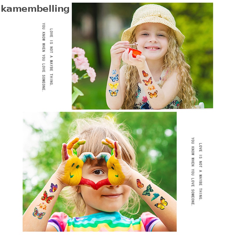 Set 10 Hình Xăm Dán Chống Nước Hình Bướm Dễ Thương Cho Trẻ Em