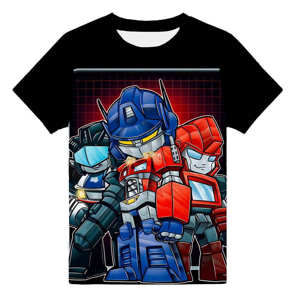 Boy t-shirt cool transformers bumblebee và optimus prime 3d printed baby top short sleeve crewneck student t-shirt