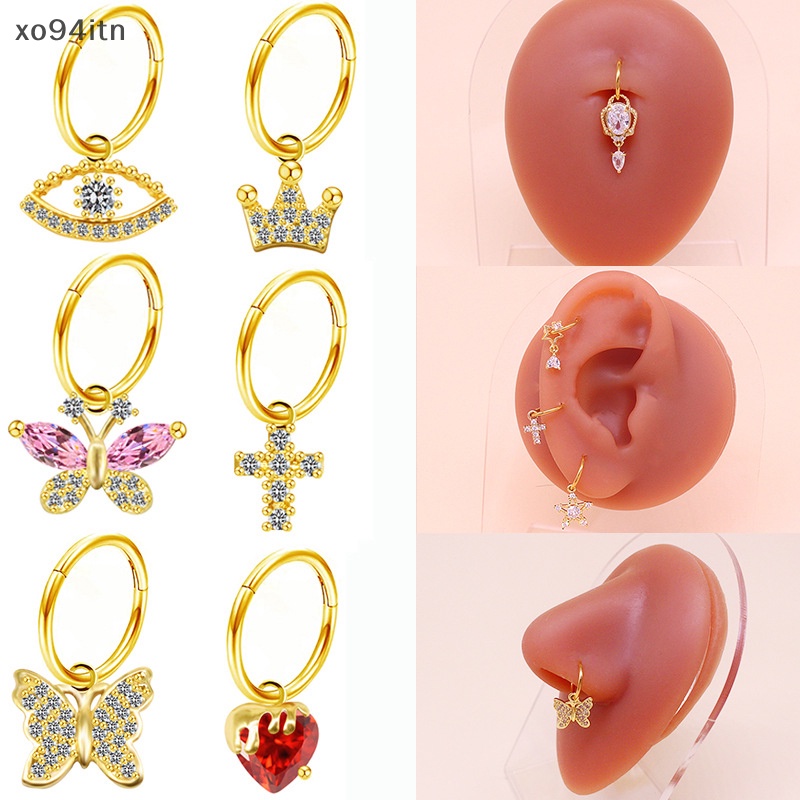 Khuyên Xỏ Mũi / Tai Đa Năng Hình Cánh Bướm / Trái Tim Bằng Thép Không Gỉ