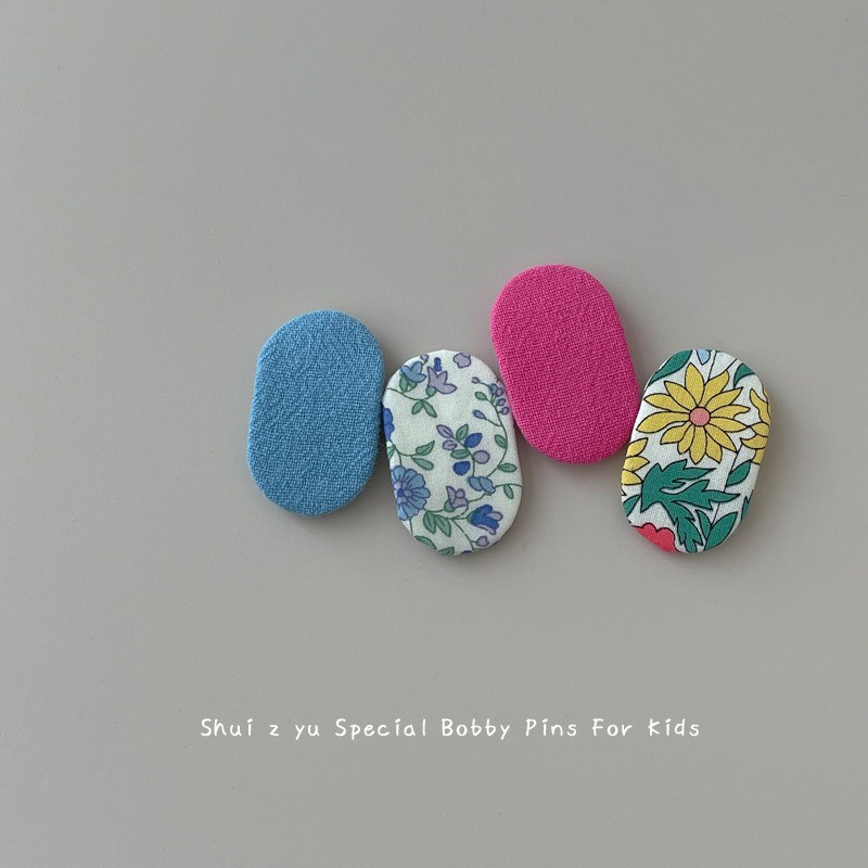 Kẹp Tóc Mái Bằng Vải Họa Tiết Hoa Nghệ Thuật Dành Cho Bé Gái