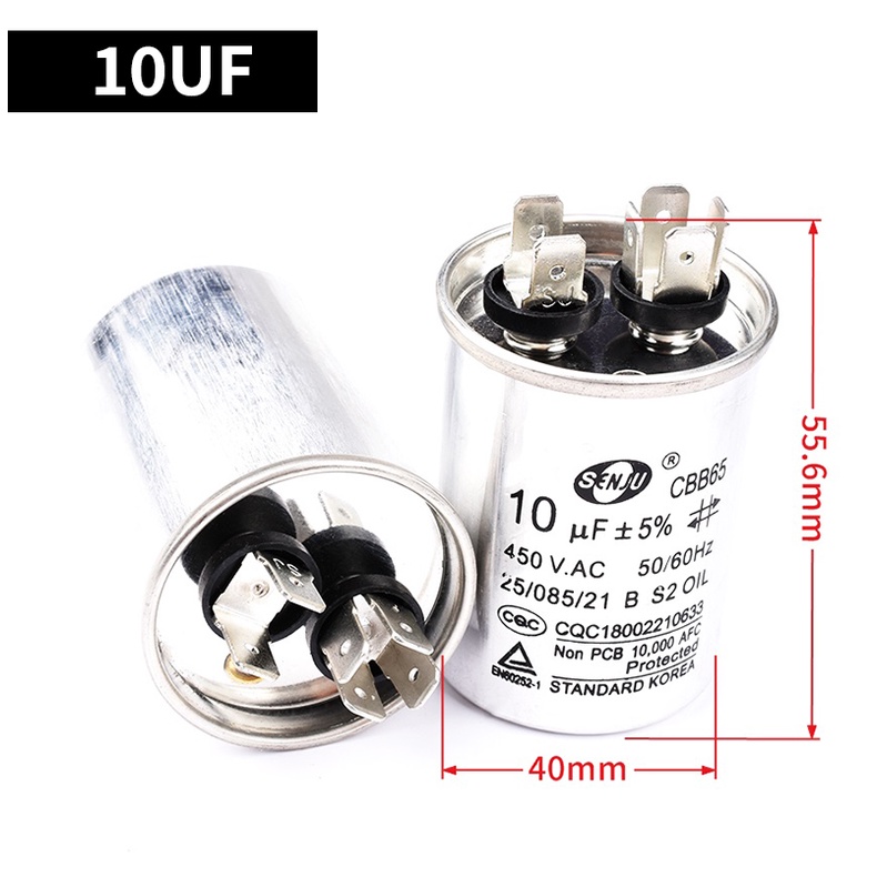 Tụ Điện Động Cơ CBB65 AC 450VAC 5UF 6UF 15uF 20uF 25uF 30uF 35uF 40uF 45uF Chất Lượng Cao