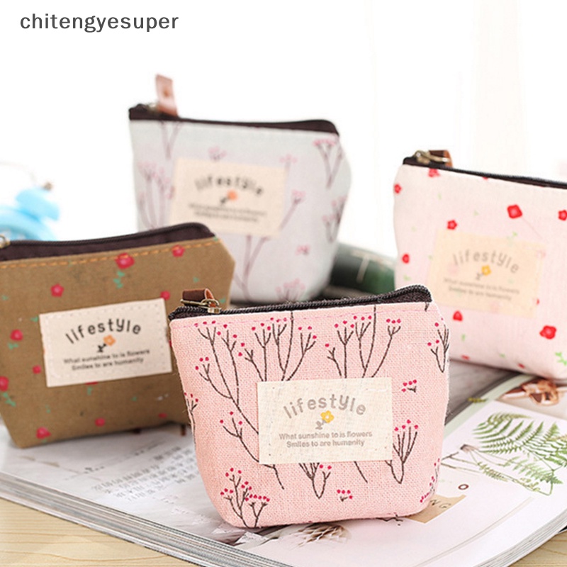 Ví Canvas Mini Đựng Tiền Xu Họa Tiết Hoạt Hình Xinh Xắn