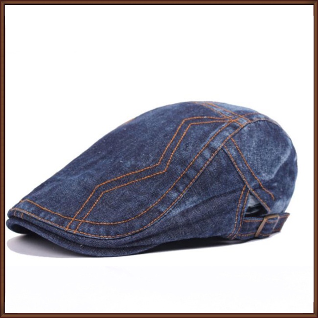 Mũ Beret Denim Thêu Họa Tiết Đơn Giản Thời Trang Cho Nữ