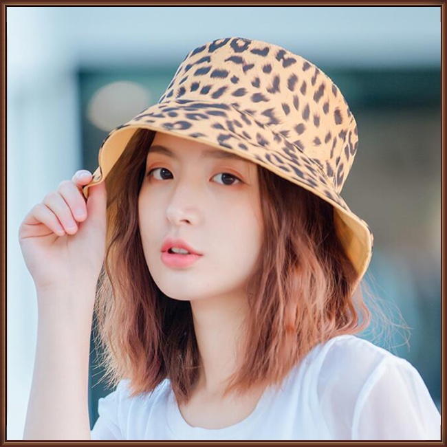 Mũ Tai Bèo Hai Mặt Chống Nắng Họa Tiết Da Báo Thời Trang Mùa Hè