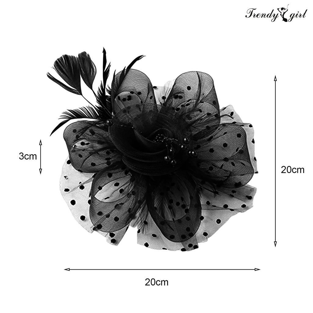 Tl.2 Phụ Kiện Cài Tóc Trang Trí Tóc Cho Cô Dâu Hình Nón Lưới Đính Hoa Lông Vũ Trang Trí Tiệc Cưới Sân Khấu