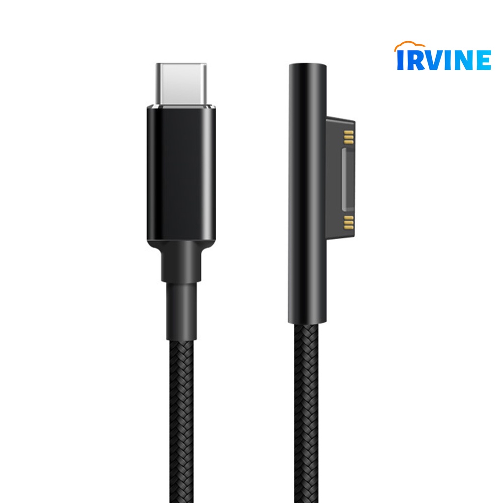 Dây Cáp Sạc Nhanh Loại C 65W 15V 4A Cho Laptop Microsoft Surface Pro 3 / 4 / 5 / 6 / Go / Book 1 / Book 2