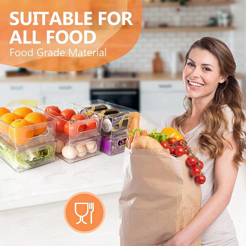 Set 6 Hộp Đựng Thực Phẩm Để Tủ Lạnh Có Thể Xếp Chồng Lên Nhau