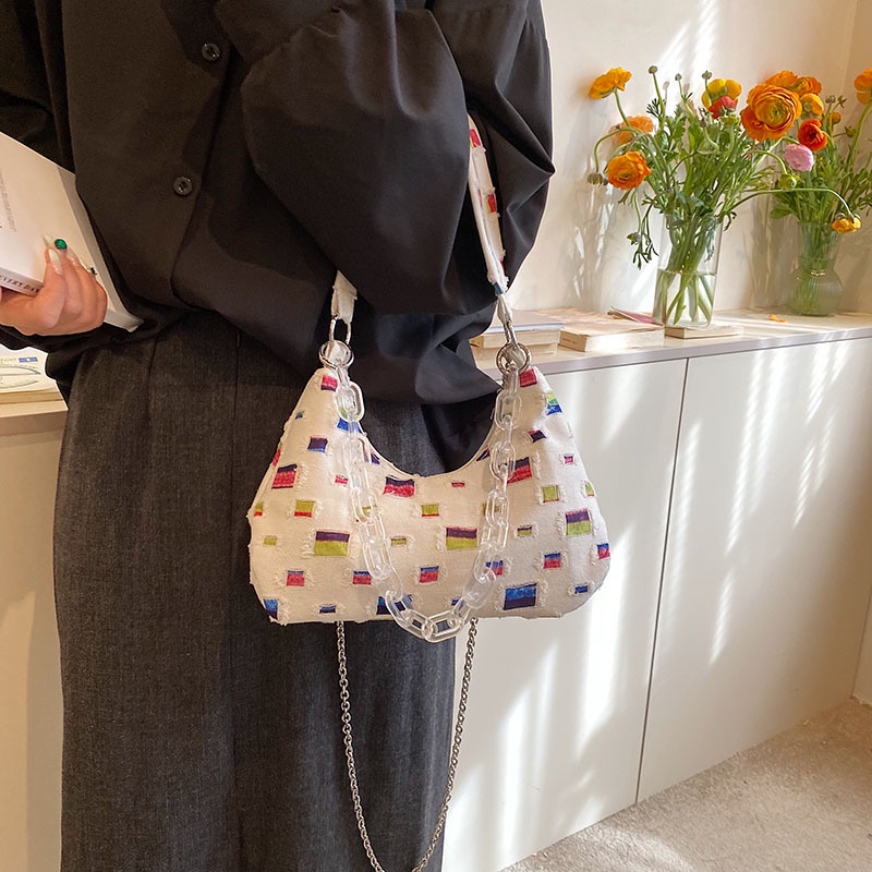 Túi Đeo Vai Phối Dây Xích Thiết Kế Mới Cao Cấp Thời Trang Dành Cho Nữ