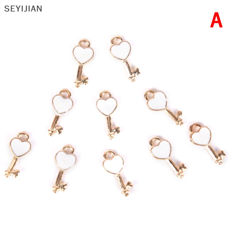 Set 10 Mặt Dây Chuyền Hình Chìa Khóa Tráng Men Độc Đáo