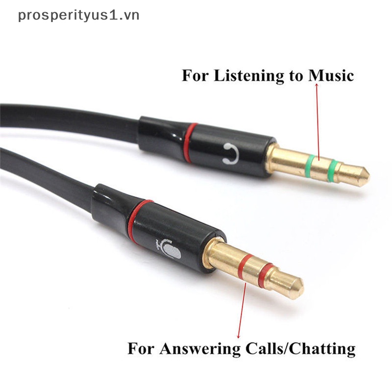 Cáp Chia Âm Thanh Aux Lỗ CắM 3.5mm Sang 2 ĐầU CắM Chữ Y Chuyên NghiệP Cho Tai Nghe PC prosperityus1