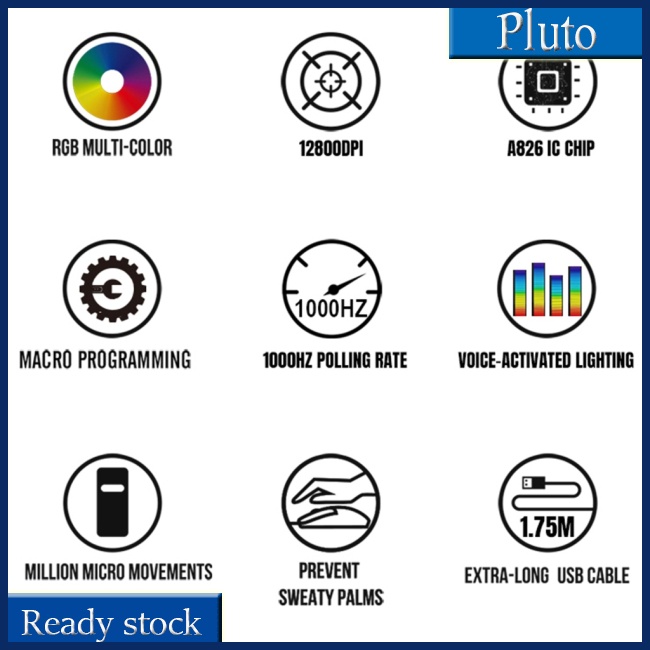 Mới Chuột Quang Chơi Game G6 12800dpi Rgb Nhiều Màu Sắc